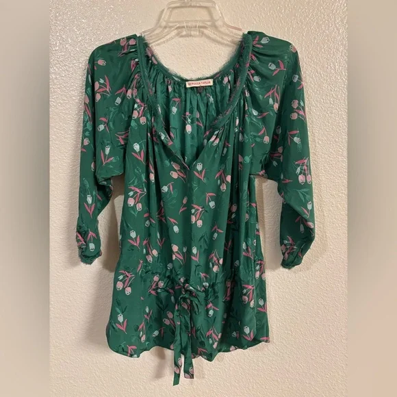 REBECCA TAYLOR 100% Silk floral Blouse Blouses